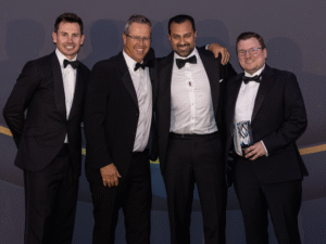 EquiLend CRM and Sales Team Collecting Global Data Solution of The Year Award at The SFT Awards 2025